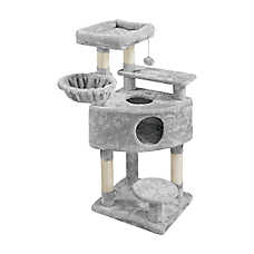 Yaheetech 46-in Multi-Level Cat Tree with Large Condo, Perch and Basket, Light Gray
