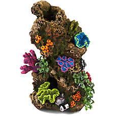 Top Fin? Coral & Plant Rocky Aquarium Ornament - Fish Tank Decor - Medium