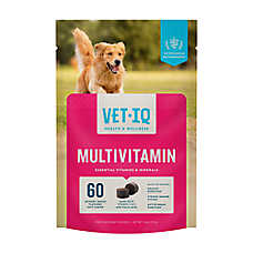 VetIQ Dog Essential MultiVitamin Supplement with Folic Acid, Hickory Smoke Flavor Soft Chews, 60 ct