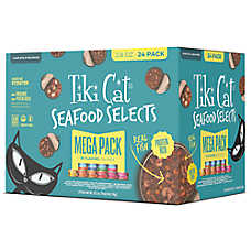 Tiki Cat Adult Cat Wet Food - Grain Free, Seafood Selects Mega Pack, 24 Ct