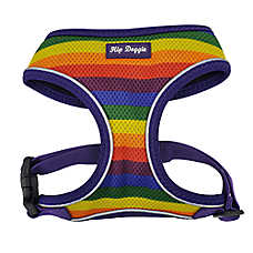 Hip Doggie Ultra Comfort Reflective Harness Vest, Rainbow