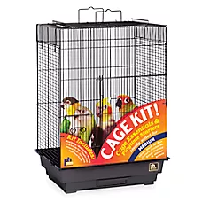 Prevue Pet Products Square Roof Pet Bird Cage Kit with Perches & Toys