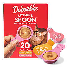 Hartz Delectables&trade; Lickable Spoon&trade; Creamy Cat Treat - Chicken & Salmon Variety Pack, 20