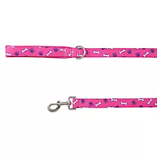 Top Paw庐 Bones and Paws Dog Leash, Pink Dog Leash, Walking Dog Leash, 4' Long