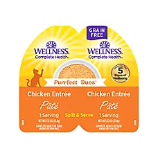 Wellness® Purrfect Duos Adult Cat Wet Food - Grain Free, Pate, 2.64 Oz