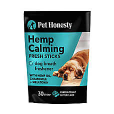 Pet Honesty Dog Hemp Calming Fresh Sticks, Dental Health & Behavioral Support, Pumpkin, 30 Count