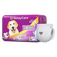 Honey Care All Absorb Disposable Female Dog Diapers W/ Speed Dry Technology, Large- 22 Ct