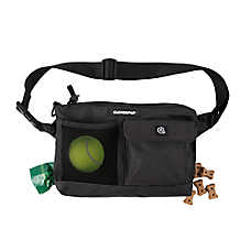 Cleverpup Dog Walk & Train Sling Bag W/ Poop Bag Dispenser, Treat Pocket, and Hidden Squeaker