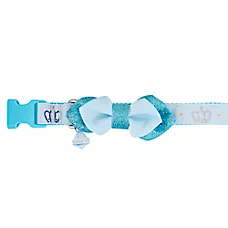 Top Paw庐 Prince Dog Collar, Blue Dog Collar, Bow, Charm, Adjustable, Multiple Sizes