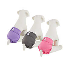 Top Paw? Female Washable Dog Diapers, Ultra Absorbent, Adjustable, Pink Grey  Purple, 3 Count