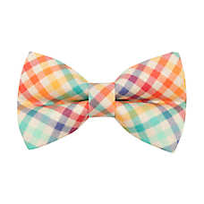 Made By Cleo? Golden Hour Rainbow Plaid Cat Bow Tie