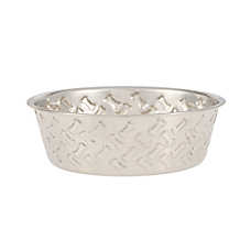 Top Paw? Bone Embossed Stainless Steel Dog Bowl 12oz, 64oz