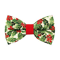 Made By Cleo? Holiday Holly Christmas Botanical Cat Bow Tie