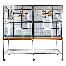 A&E Cage Company Double Flight Pet Bird Cage for Large Birds