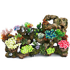 Top Fin? Stone & Coral Bubbler Aquarium Ornament - Fish Tank Decor, Aeration Decor - XL