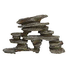 Top Fin? Gray Stacked Rock Aquarium Ornament - Fish Tank Decor - Large