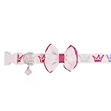 Top Paw庐 Princess Dog Collar, Pink Dog Collar, Bow, Adjustable, Comfortable, Multiple Sizes