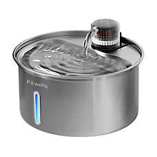 PawsPik Dog & Cat PureFlow MAX Stainless Steel Curve Water Fountain, 3.2 L