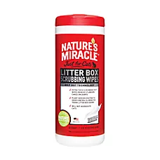 Nature's Miracle® Just For Cats Litter Box Scrubbing Wipes, Plant-Derived Enzymatic Formula