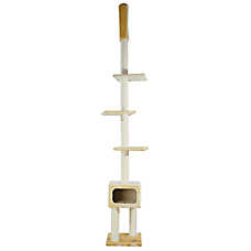 TRIXIE Santander Floor-To-Ceiling Adjustable Cat Tree, Beige