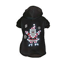 Pet Life LED Lighting Juggling Santa Hooded Dog Sweatshirt