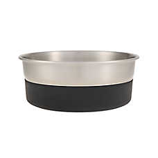 Top Paw? Stainless Steel Black Rubber Dog Bowl