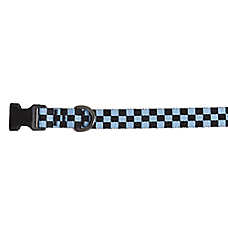 Top Paw? Blue Checkered Dog Collar, Comfortable, Adjustable, Blue, Black, Multiple Sizes
