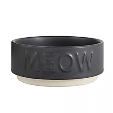 Whisker City庐 Ceramic Black Meow Cat Bowl, 1.5-cup
