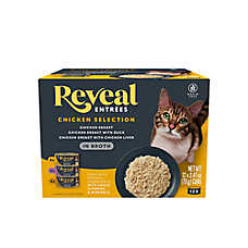 Reveal Entrees Adult Wet Cat Food In Broth - Grain Free, 12 Count, Variety Pack