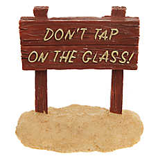 Top Fin? "Don't Tap on the Glass" Aquarium Ornament - Fish Tank Decor - XS
