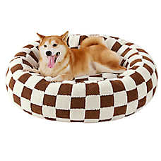 Lesure? Cute Donut Pet Bed for Dogs & Cats - Checkerboard