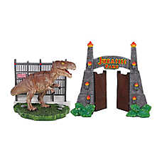 Penn-Plax Jurassic Park Aquarium Ornament Bundle Fish Tank Decor