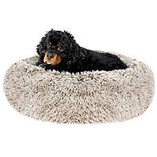 FurHaven Tan Medium Calming Cuddler Donut Pet Bed - Driftwood 23Lx23W