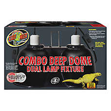 Zoo Med Combo Deep Dome Reptile Dual Lamp Fixture for Dual Heat & UVB Bulbs