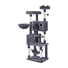 Yaheetech 73-in Multi-Level Cat Tree with 2 Condos, 2 Perches, Basket and Hammock